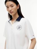 White Regular Fit Gold-Tone Button Polo Shirt  Women