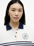 Multi Gold-Tone Button Relaxed Polo Sweatshirt  Women