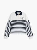 Multi Gold-Tone Button Relaxed Polo Sweatshirt  Women