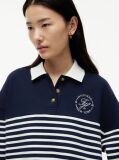 Multi Gold-Tone Button Relaxed Polo Sweatshirt  Women