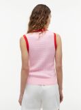 Pink Cable Knit Slim Sleeveless Polo Jumper  Women