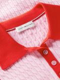 Pink Cable Knit Slim Sleeveless Polo Jumper  Women