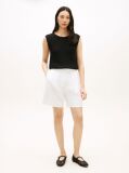 Negru Top Tricotat Crochetat Raglan Cu Maneci Scurte  Femei