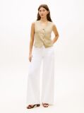 Beige Linen Blend Poplin Waistcoat  Women