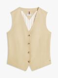 Beige Linen Blend Poplin Waistcoat  Women