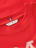 Rosu Tricou Oversized Crest Cu Croiala Lejera  Femei