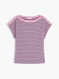 Multi Gold-Tone Button Boat Neck T-Shirt  Women