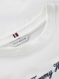 Alb Tricou Lejer Cu Guler Rotund Si Logo Brodat  Femei
