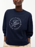 Blue Logo Relaxed Crew Neck Sweatshirt  Women