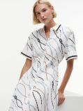Multi Rope Print Twill Midi Shirt Dress  Women