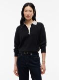 Negru Pulover Polo Premium Tricotat Cu Nasturi Aurii  Femei