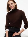 Maro Pulover Cu Guler Inalt Din Lana Pura Si Croiala Slim  Femei
