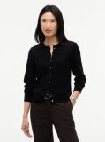 Negru Cardigan Din Lana Pura Cu Nasturi Aurii  Femei