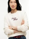 Bej Bluza De Trening Din Terry Cu Croiala Lejera Si Logo  Femei