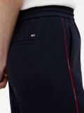 Blue Pantaloni Cu Dunga Global Cordon Si Croiala Larga  Femei