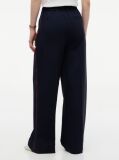 Blue Pantaloni Cu Dunga Global Cordon Si Croiala Larga  Femei
