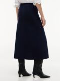 Blue Fusta Mini A-Line Premium Tricotata Cu Croiala Slim  Femei