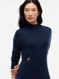 Blue Rochie Cu Croiala Lejera Logo Si Detalii Din Lana Pura  Femei