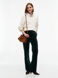Green Slim Bootcut Velvet Trousers  Women