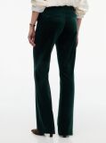 Green Slim Bootcut Velvet Trousers  Women