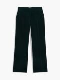 Green Slim Bootcut Velvet Trousers  Women