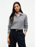 Gri Pulover Polo Tricotat Din Amestec De Lana  Femei