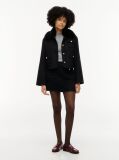 Black Gold-Tone Button Wool Blend Mini Skirt  Women