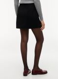 Black Gold-Tone Button Wool Blend Mini Skirt  Women