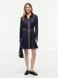 Blue Scarf Print Jacquard Mini Shirt Dress  Women