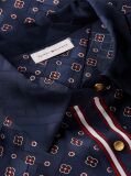 Blue Scarf Print Jacquard Mini Shirt Dress  Women