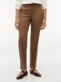 Brown Slim Straight Gabardine Trousers  Women