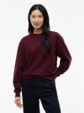 Rosu Bluza De Trening Cu Logo Tonal Si Guler Rotund  Femei