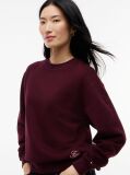 Rosu Bluza De Trening Cu Logo Tonal Si Guler Rotund  Femei