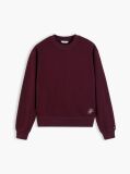 Rosu Bluza De Trening Cu Logo Tonal Si Guler Rotund  Femei