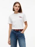 Bej T-Shirt Din Jerseu Cu Logo Si Guler Rotund  Femei
