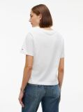 Bej T-Shirt Din Jerseu Cu Logo Si Guler Rotund  Femei