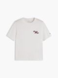 Bej T-Shirt Din Jerseu Cu Logo Si Guler Rotund  Femei