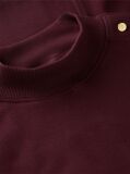 Rosu T-Shirt Cu Guler Rotund Si Nasturi Aurii  Femei