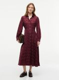 Rosu Rochie Tip Camasa Midi Jacquard  Femei
