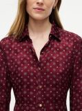 Rosu Rochie Tip Camasa Midi Jacquard  Femei