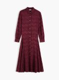 Rosu Rochie Tip Camasa Midi Jacquard  Femei