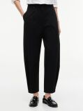 Negru Pantaloni Barrel Travel Cu Nasture  Femei
