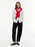 Negru Pantaloni Barrel Travel Cu Nasture  Femei