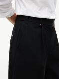 Negru Pantaloni Barrel Travel Cu Nasture  Femei