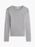 Grey Slim Crew Neck Long Sleeve T-Shirt  Women