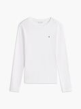 Bej T-Shirt Cu Maneci Lungi Croiala Slim Si Guler Crew  Femei