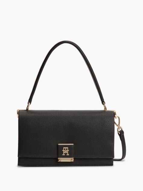 Negru Geanta Crossbody Cu Clapeta Si Monograma Th  Femei