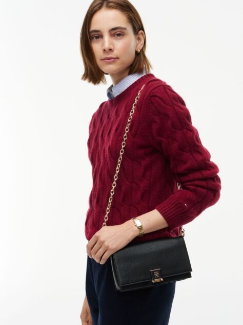 Negru Geanta Crossbody Cu Monograma Th  Femei