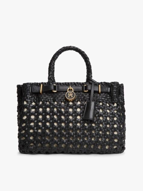 Negru The American Icon Geanta Tote Din Piele Impletita  Femei