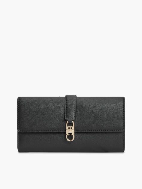 Negru Portofel Flap Cu Monograma TH  Femei